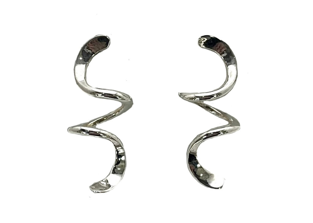 Tornado Spiral Earrings - Silver