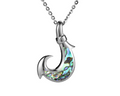 Abalone Fish Hook Pendant - Sterling Silver