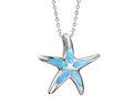 Starfish Necklace with Larimar Inlay - Sterling Silver
