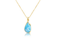 Larimar Pendant with Diamond Accents - Yellow Gold