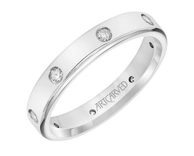 4mm Flush Set Diamond Band - White Gold