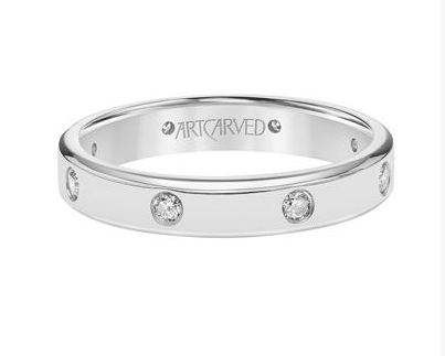 4mm Flush Set Diamond Band - White Gold