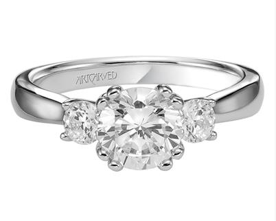 2.01ctw Three Stone Diamond Ring - Platinum