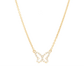 Small Diamond Butterfly Necklace - Yellow Gold