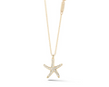Diamond Starfish Pendant - Yellow Gold