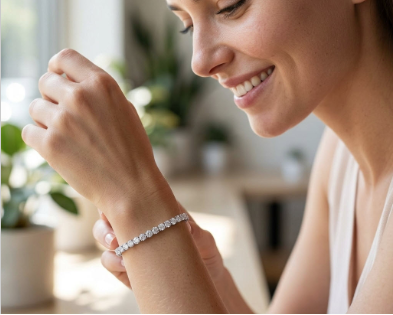 Lab Grown Diamond Tennis Bracelet - White Gold