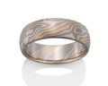 Beech Pattern Mokume Gane Band - PD500, Silver & Yellow Gold
