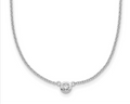 Station Bezel Set Diamond Necklace - White Gold