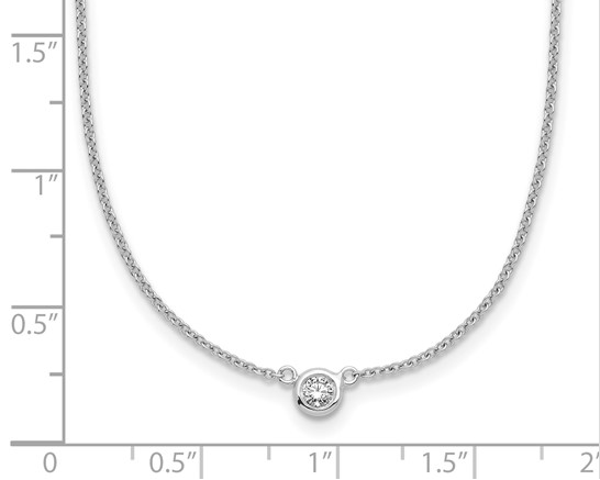 Station Bezel Set Diamond Necklace - White Gold
