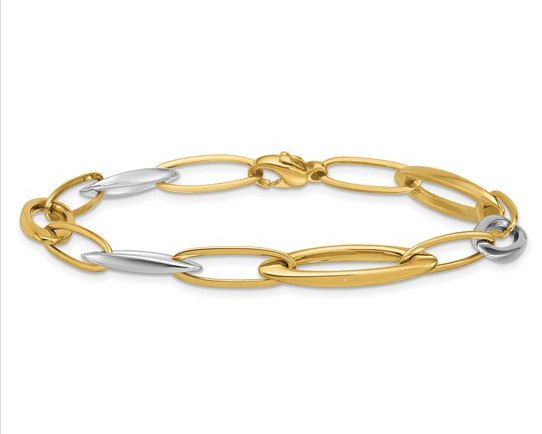 Oval Link Bracelet - Two-Tone