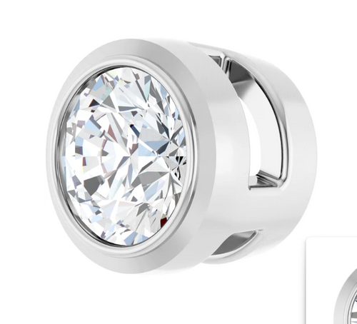 0.38ct Bezel Set Slide Pendant - White Gold