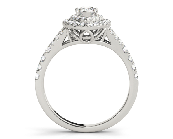 1.00ctw Pear Shape Diamond Ring with Double Halo - White Gold