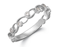 Open Pattern Diamond Band - White Gold