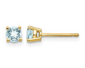 4.0mm Aquamarine Studs - Yellow Gold