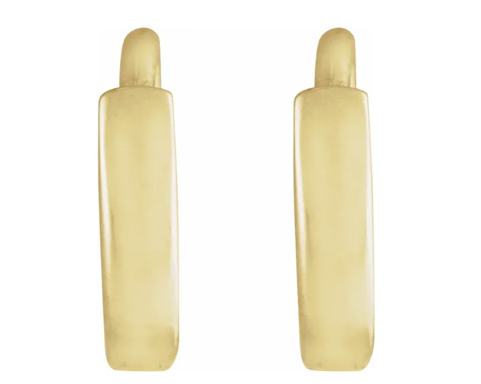 8.0 X 1.65mm Huggie Hoop Earrings - Yellow Gold