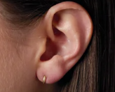 8.0 X 1.65mm Huggie Hoop Earrings - Yellow Gold