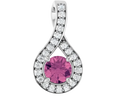 Pink Tourmaline Pendant with Diamond Accents - White Gold