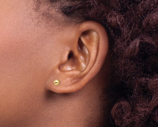 4.0mm Ball Stud Earrings - Yellow Gold