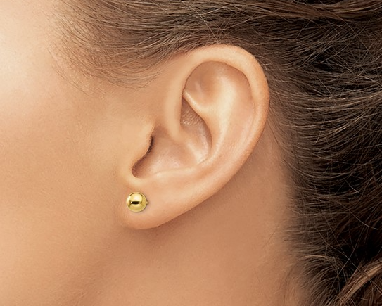 6.0mm Ball Stud Earrings - Yellow Gold