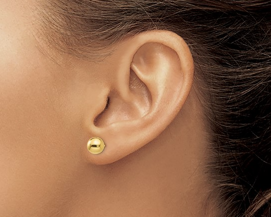 7.0mm Ball Stud Earrings - Yellow Gold