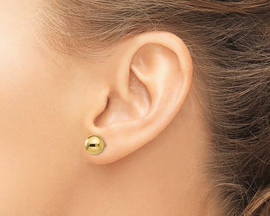8.0mm Ball Stud Earrings - Yellow Gold