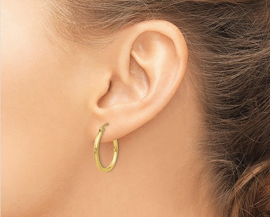 20 x 2mm Hoop Earrings - Yellow Gold