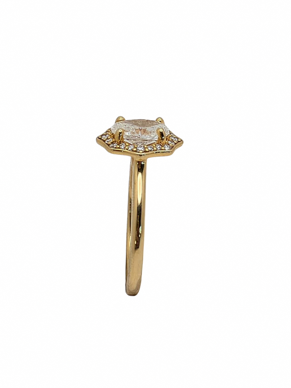 1.01ct Fancy Halo Diamond Ring - Yellow Gold