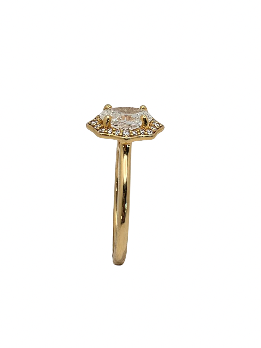 1.01ct Fancy Halo Diamond Ring - Yellow Gold