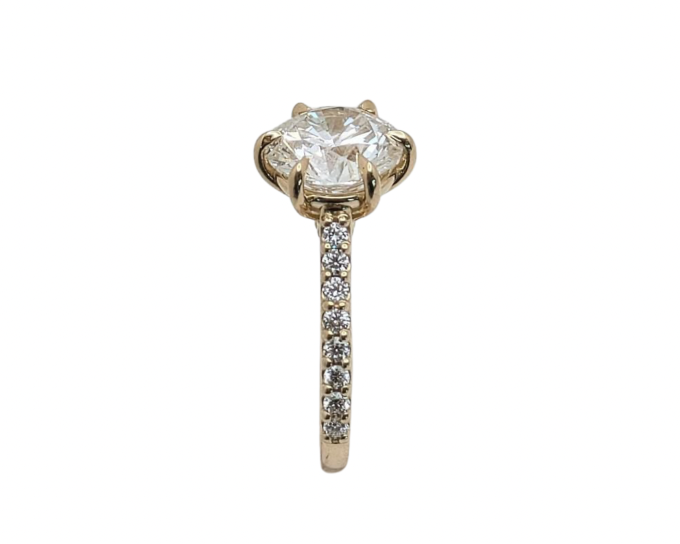3.36ct Lab Grown Diamond Ring in 6 Prong Setting - Yellow Gold