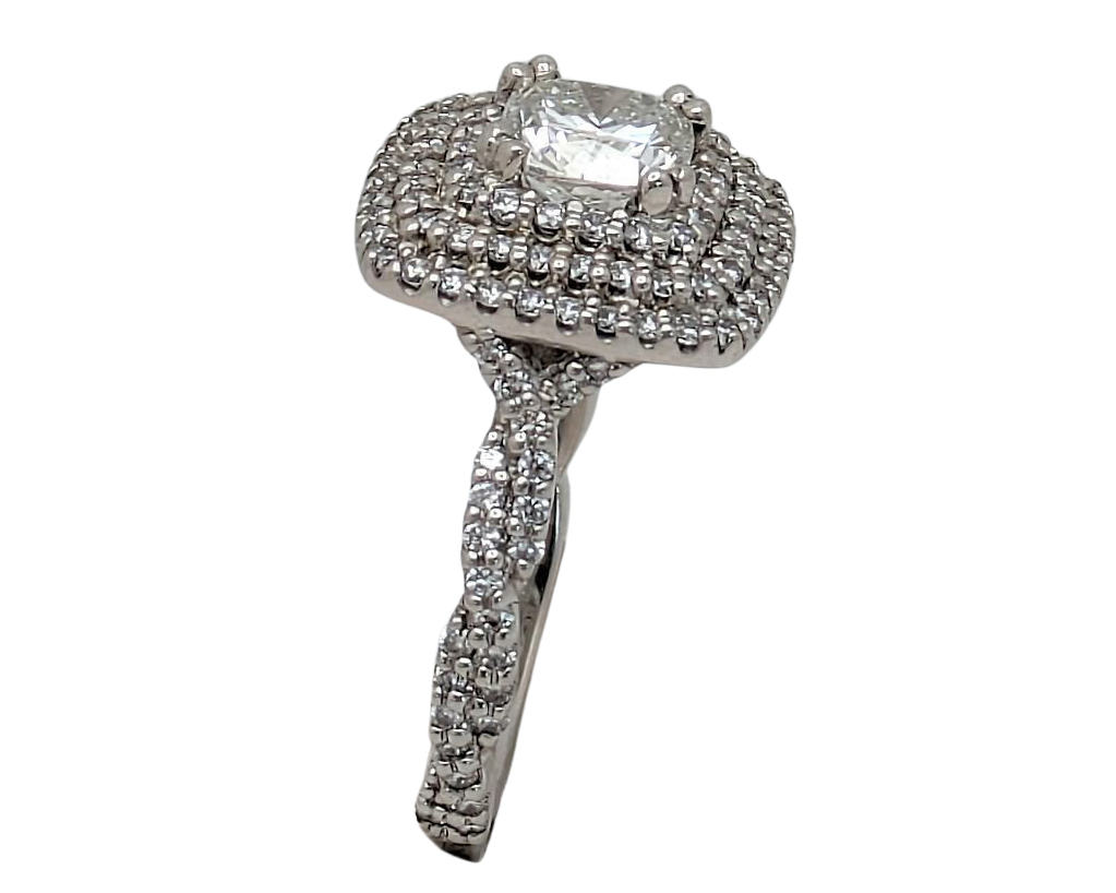1.69ct Triple Halo Diamond Ring - Platinum