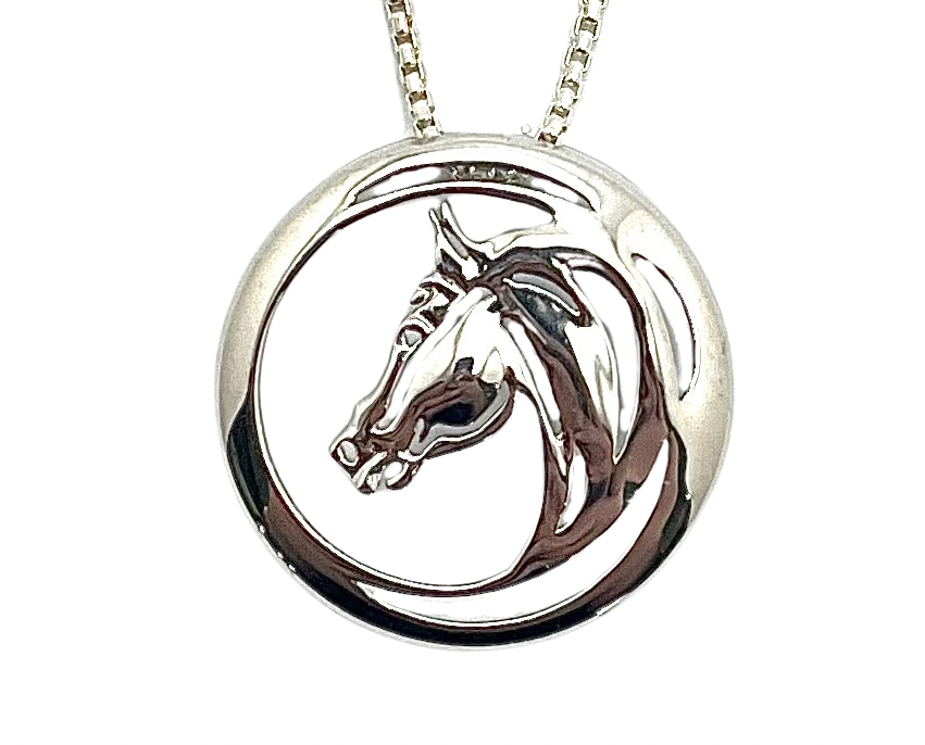 Charity Horse Head Pendant - Silver
