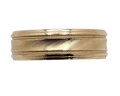 Frederick Goldman Band with Line Textured Center - Yellow Gold