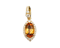 Golden Topaz Pendant with Diamond Accents - Yellow Gold