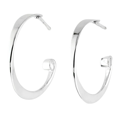 Simple Hoop Earrings - Silver