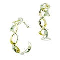 Double Ruffle Hoop Earrings - Two Tone