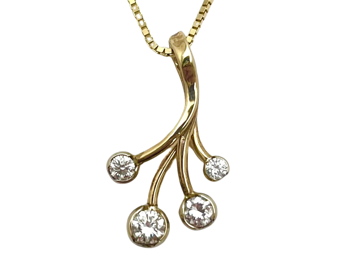 Diamond Spray Pendant - 2-Tone