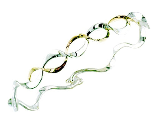 Double Ruffle Bracelet - Two Tone