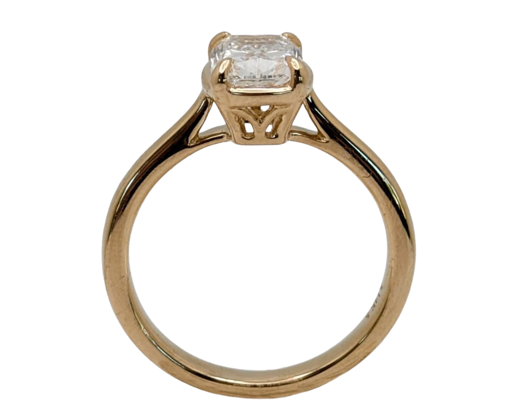 1.57ct Rectangular Cushion Lab Grown Solitaire Ring - Yellow Gold