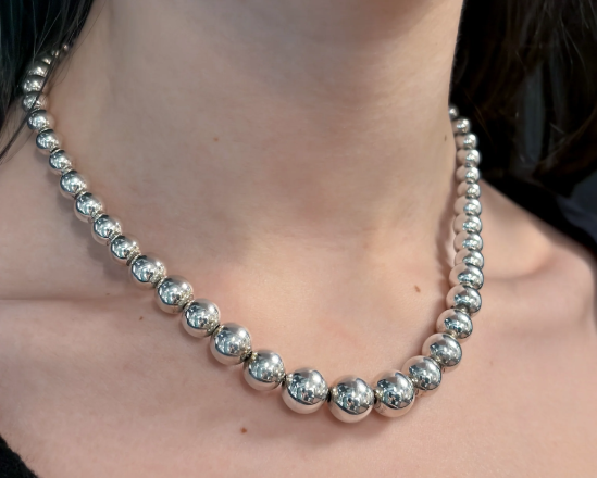 Tiffany Graduated Ball Necklace - Sterling Silver
