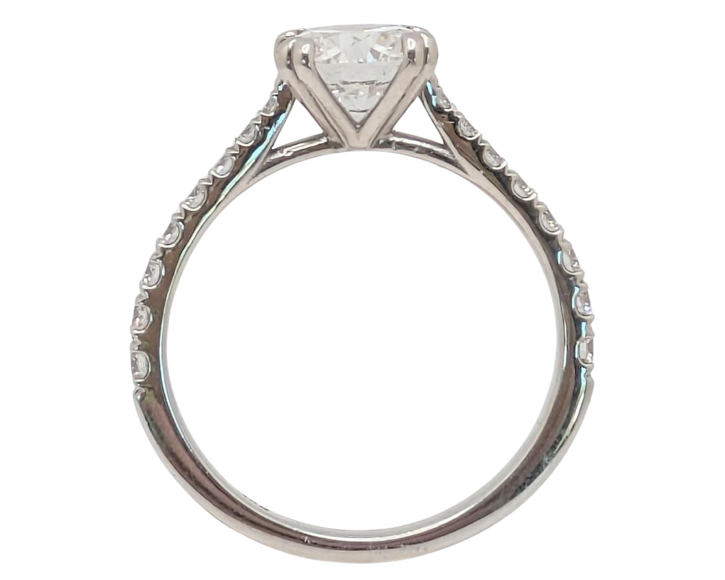 1.58ct Diamond Ring with Diamond Accented Shank - Platinum