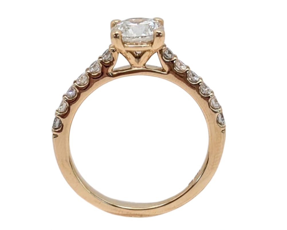 1.40ct Diamond Ring with Accented Shank - Yellow Gold