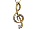 Charity Clef Pendant with Diamond - Yellow Gold