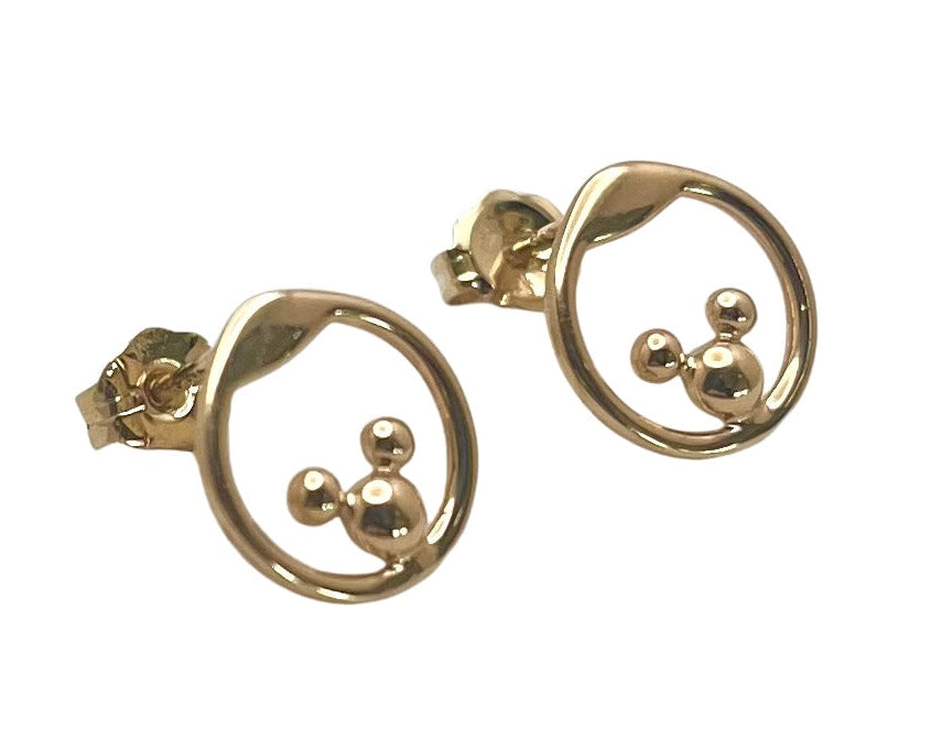 Disney Mickey Mouse Earrings - Yellow Gold