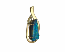 Load image into Gallery viewer, Freeform Boulder Opal Pendant with Diamond Accents - Yellow Gold
