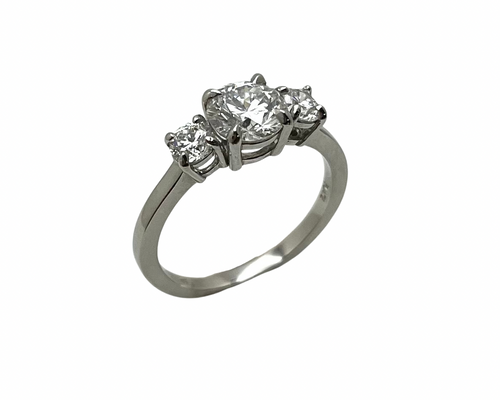 1.60ctw Three Diamond Ring - Platinum