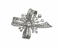 Art Deco Diamond Bow Brooch - Platinum