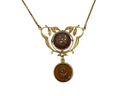 Victorian Era Citrine and Diamond Necklace - Yellow Gold