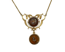 Load image into Gallery viewer, Victorian Era Citrine and Diamond Necklace - Yellow Gold
