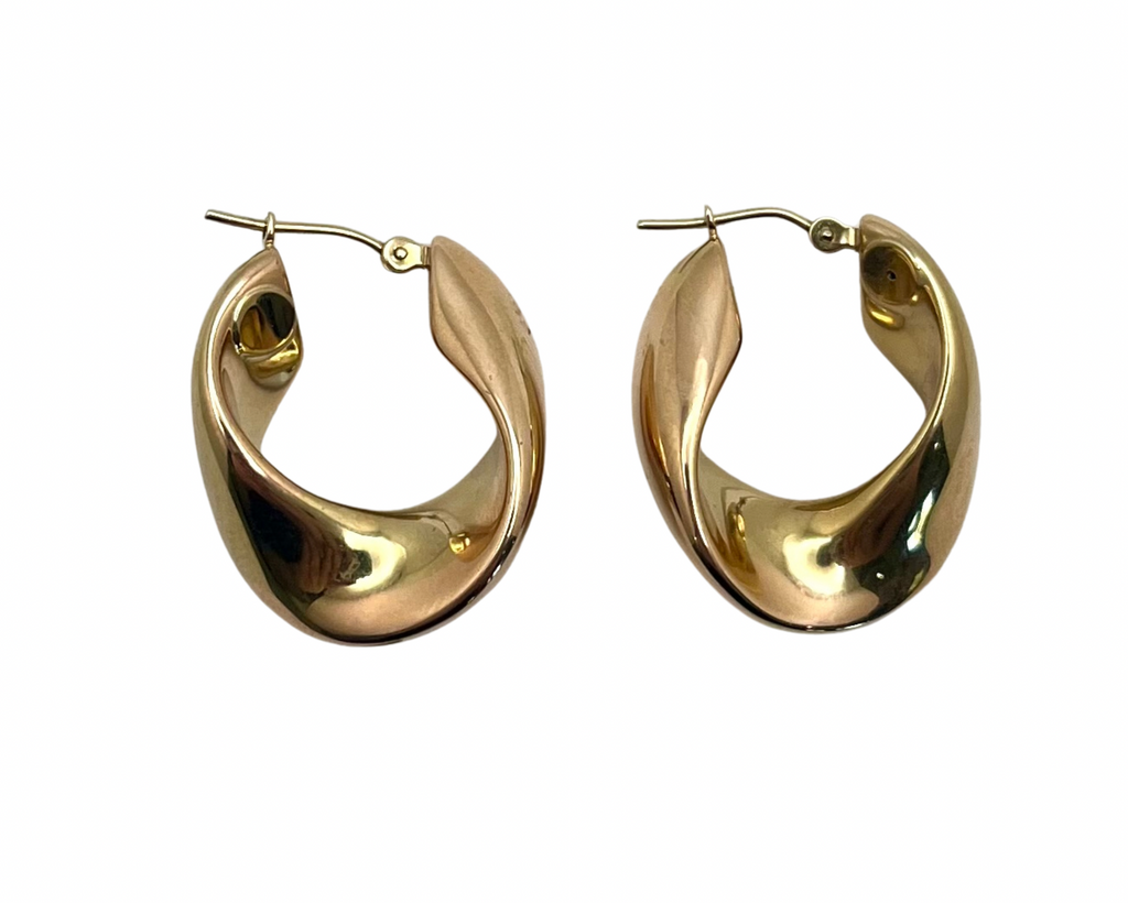 Single Twist Hoop Earrings - Rose Gold