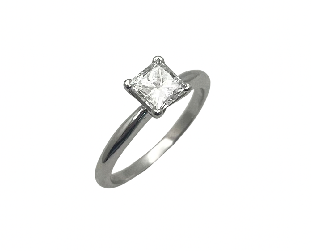 1.01ct Princess Cut Solitaire Ring - White Gold